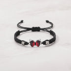 Butterfly Charm Braided Friendship Bracelet - Red Butterfly