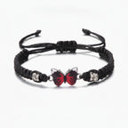 Butterfly Charm Braided Friendship Bracelet - Red Butterfly