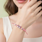 Butterfly Charm Braided Friendship Bracelet - Pink