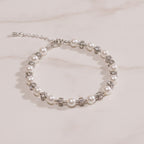 Pearl Beaded Bracelet With Rhinestone Spacers – jewelry (view 2)