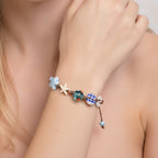 Blue Ceramic Charm Bracelet With Starfish Beads – jewelry (view 3)