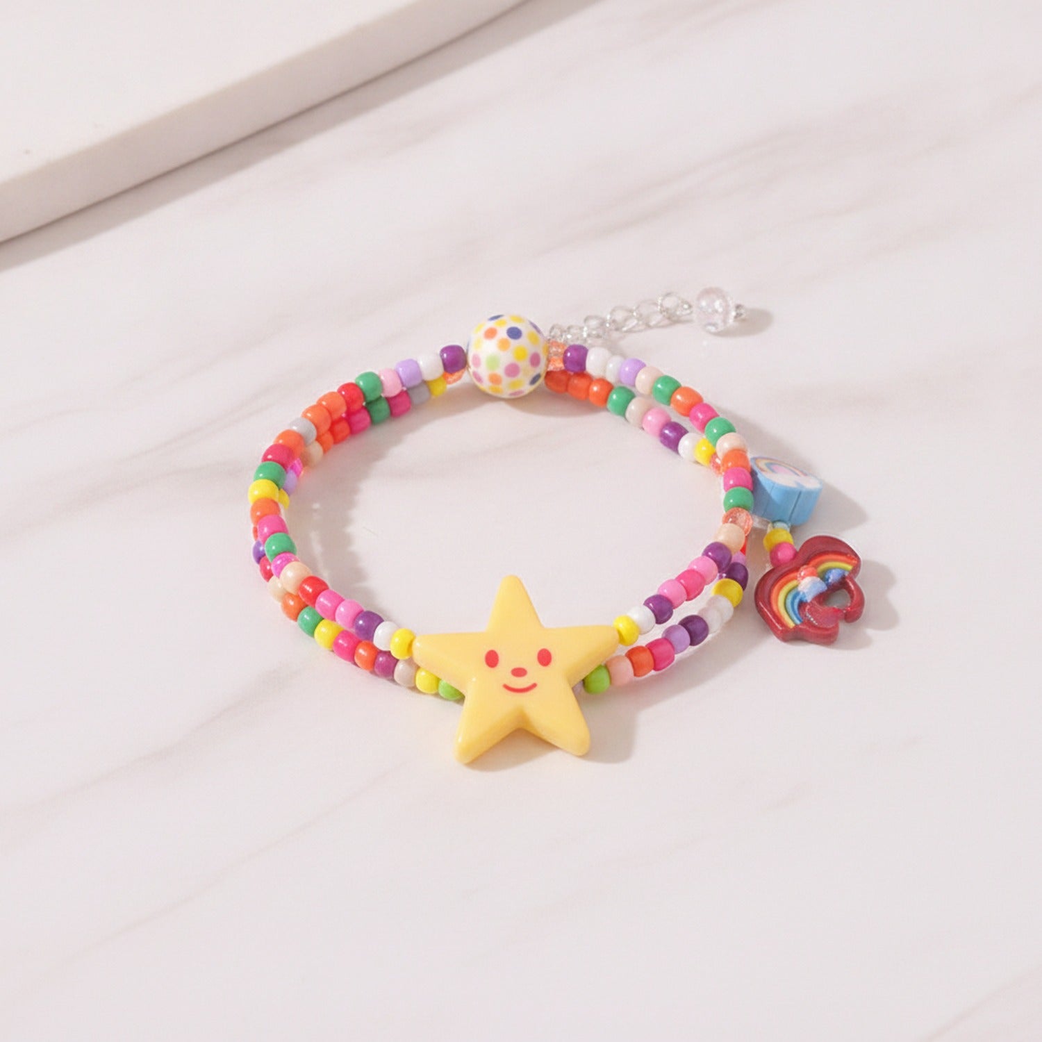 Colorful Beaded Bracelet With Yellow Star Charm