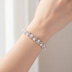 Pearl and Rhinestone Tennis Bracelet Silver
