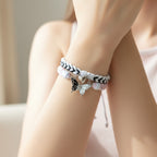 Butterfly Charm Braided Rope Bracelet Set