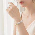 Pearl Beaded Multi-Strand Statement Bracelet