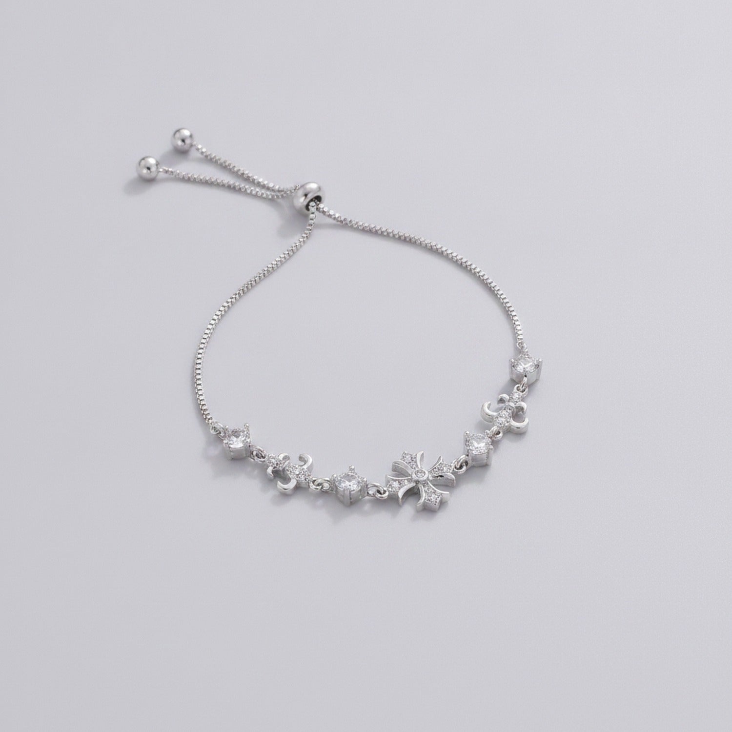 Rose Celestial Star Charm Bracelet - Bracelet - Silver