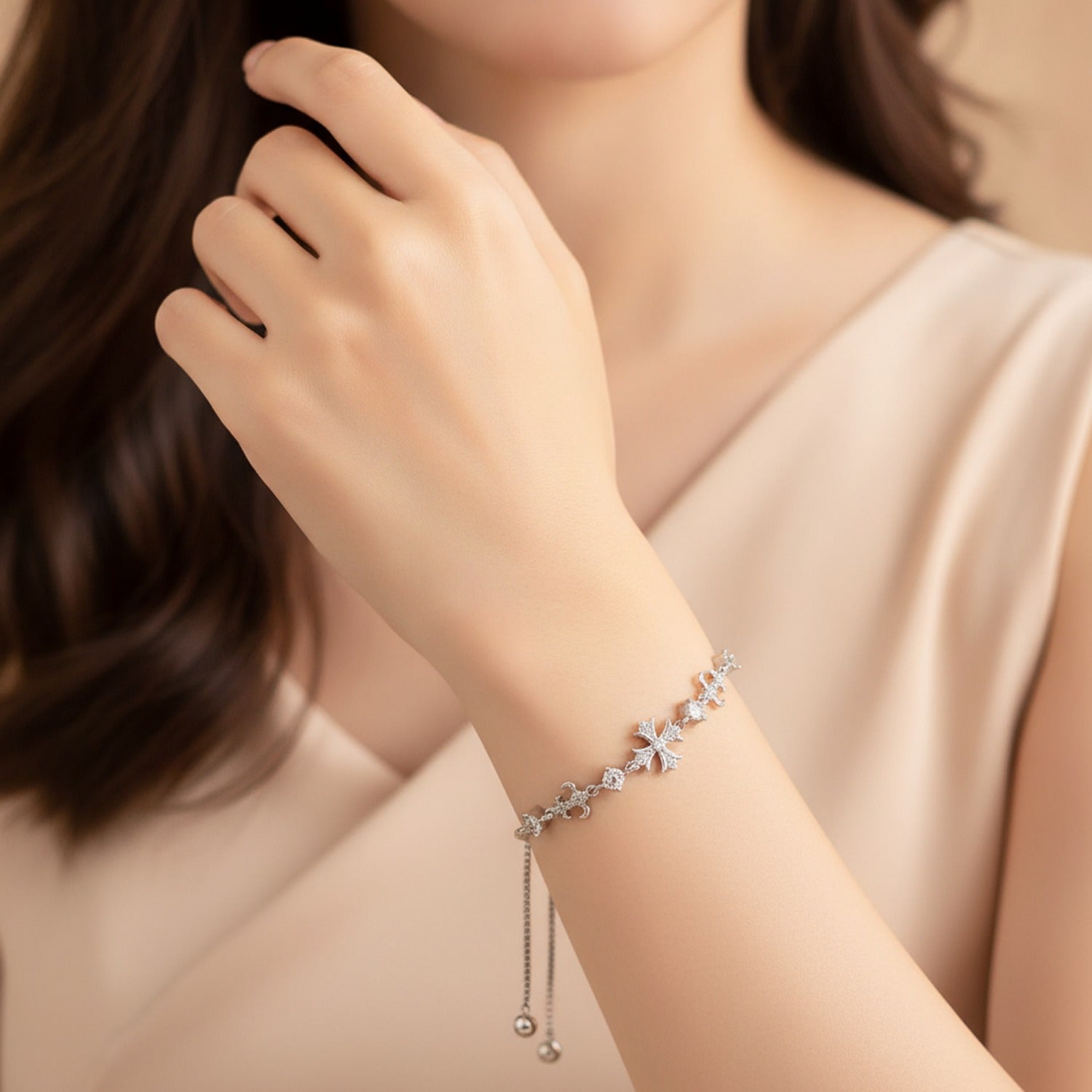 Rose Celestial Star Charm Bracelet - Bracelet - Silver