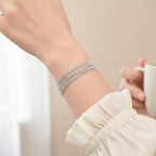 Silver Mesh Beaded Stackable Bracelet