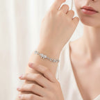Silver Flower Charm Filigree Bracelet