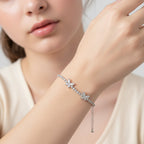 Silver Butterfly Rhinestone Tennis Bracelet