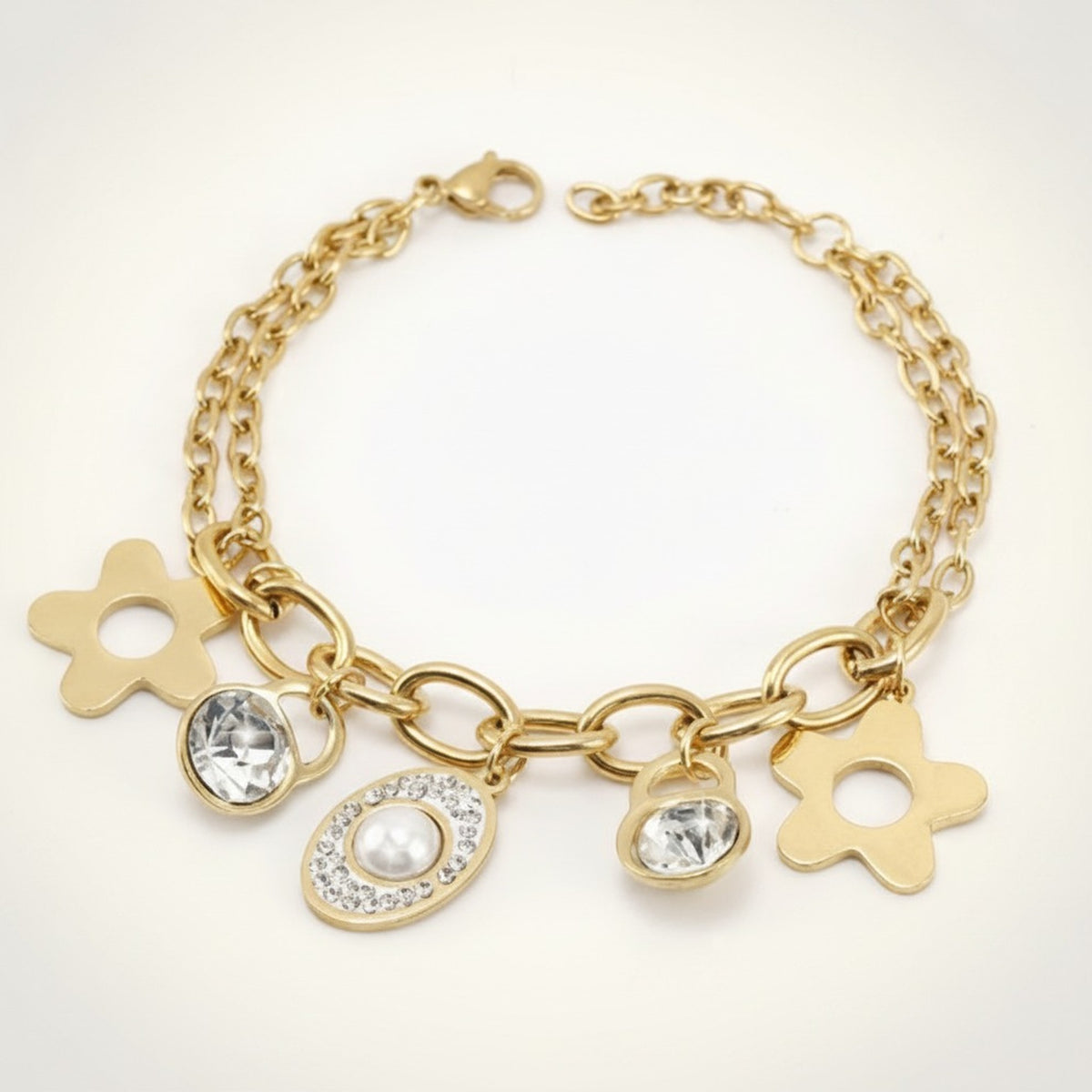 Layered Chain Bracelet with Charms – jewelry (view 2)