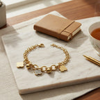 Layered Chain Bracelet with Charms – jewelry (view 3)