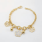Elegant Floral Crystal Charm Bracelet – jewelry (view 1)