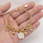 Elegant Floral Crystal Charm Bracelet – jewelry (view 3)
