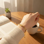 Dainty Layered Flower Charm Bracelet – jewelry (view 2)