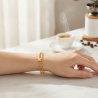 Double Layer Gold Plated Star Bracelet – jewelry (view 2)