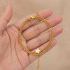 Double Layer Gold Plated Star Bracelet – jewelry (view 3)