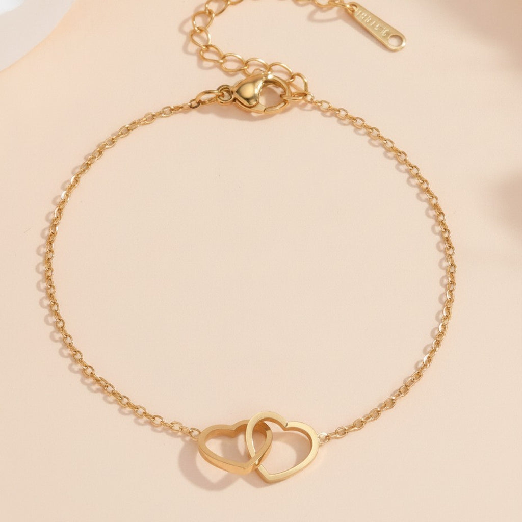 Interlocking Heart Charm Chain Bracelet – jewelry (view 1)