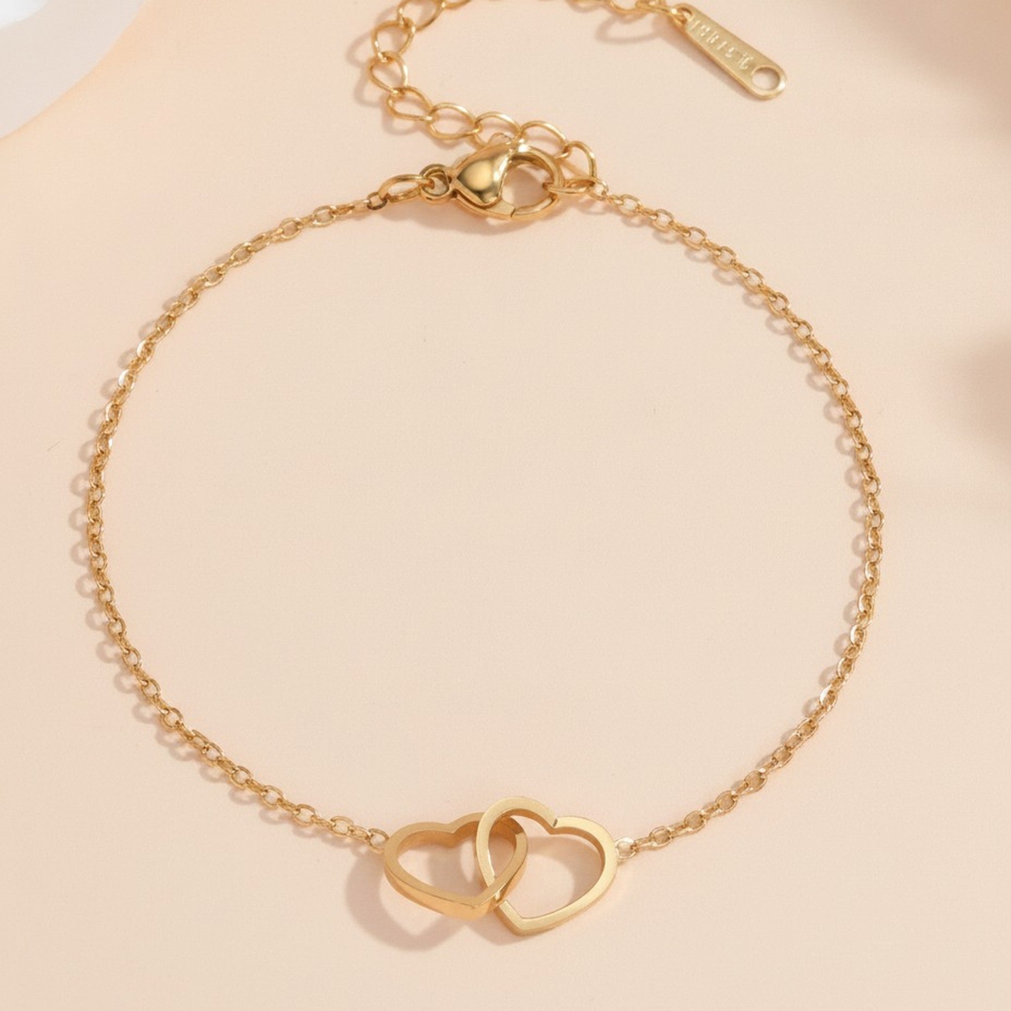 Interlocking Heart Charm Chain Bracelet – jewelry (view 1)