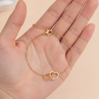 Interlocking Heart Charm Chain Bracelet – jewelry (view 3)