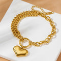 Chunky Chain Heart Charm Bracelet – jewelry (view 1)