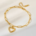 Stainless Steel Sparkling Heart Link Bracelet – jewelry (view 1)