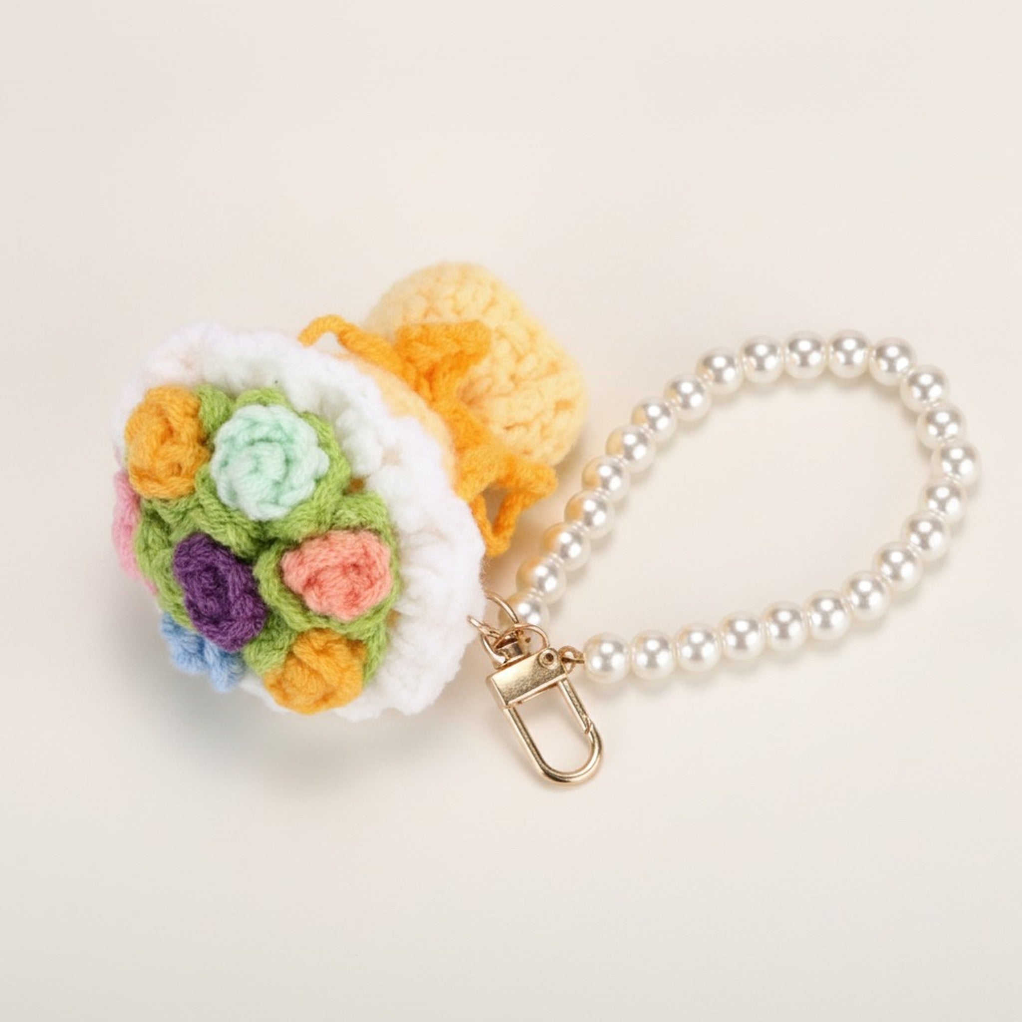 Knitted Rose Pouch Pearl Wristlet – bags & wallets (view 2)