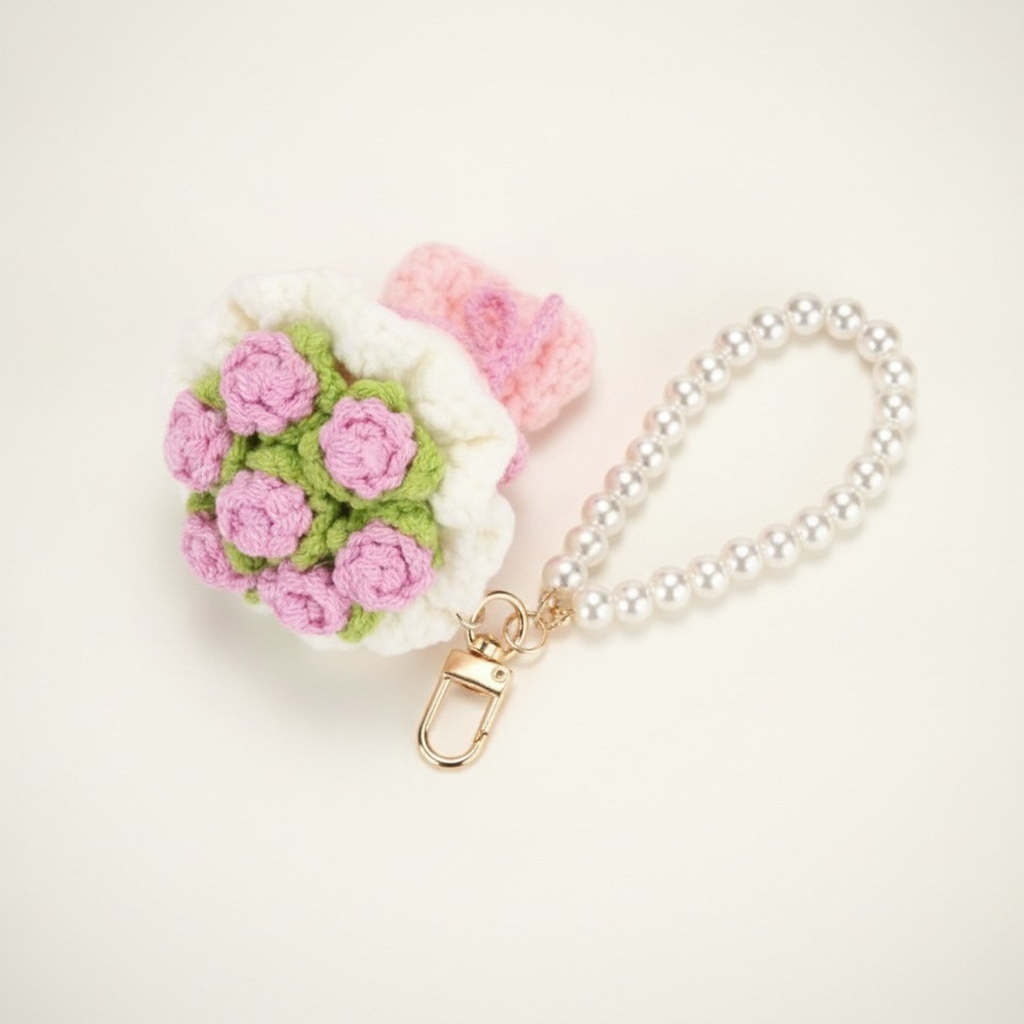 Knitted Rose Pouch Pearl Wristlet – bags & wallets (view 3)