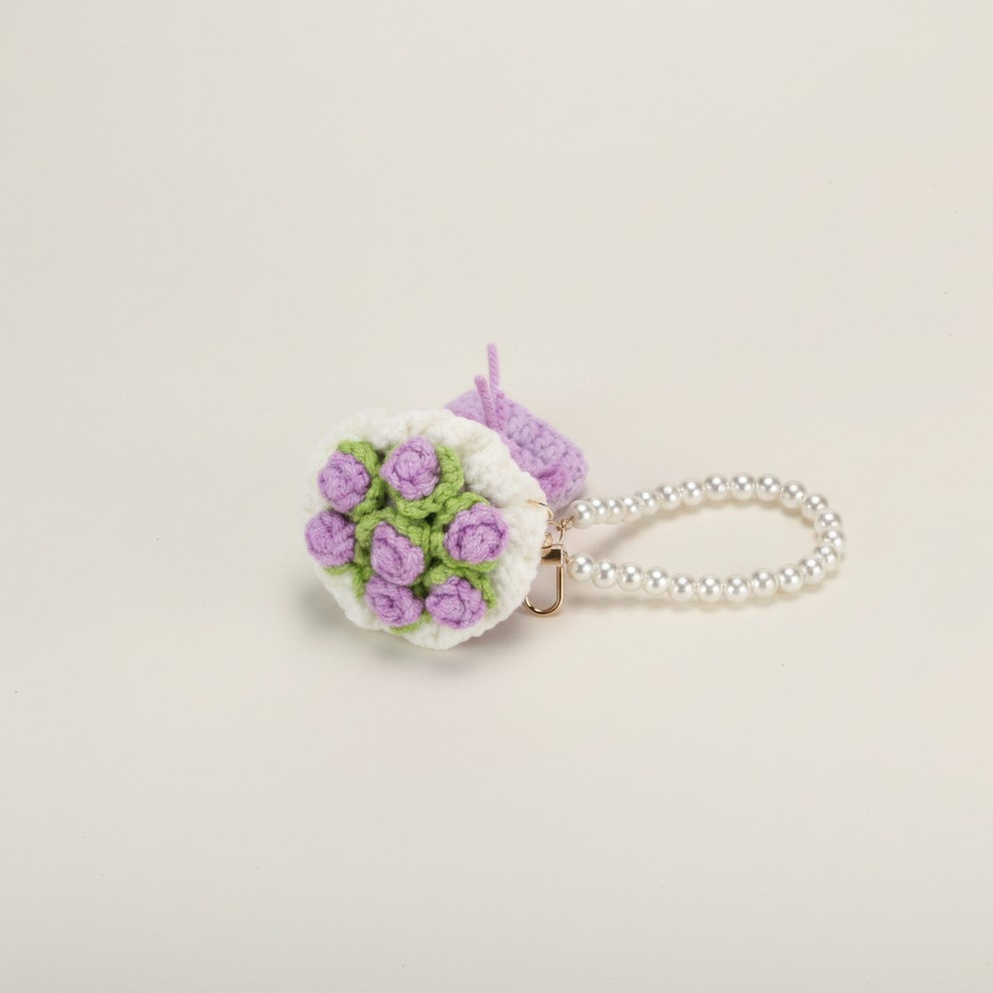 Knitted Rose Pouch Pearl Wristlet – bags & wallets (view 4)