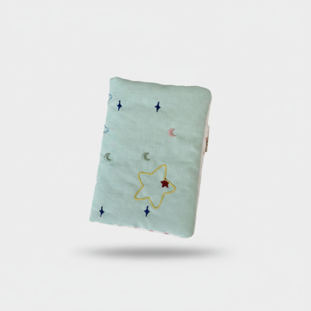 Mint Star Moon Embroidered Card Holder Wallet