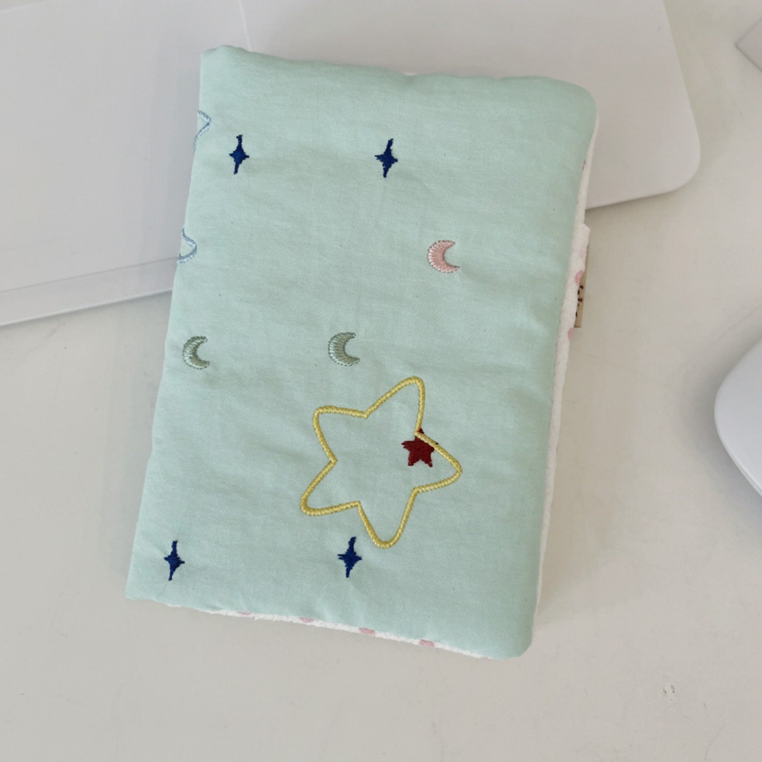 Mint Star Moon Embroidered Card Holder Wallet