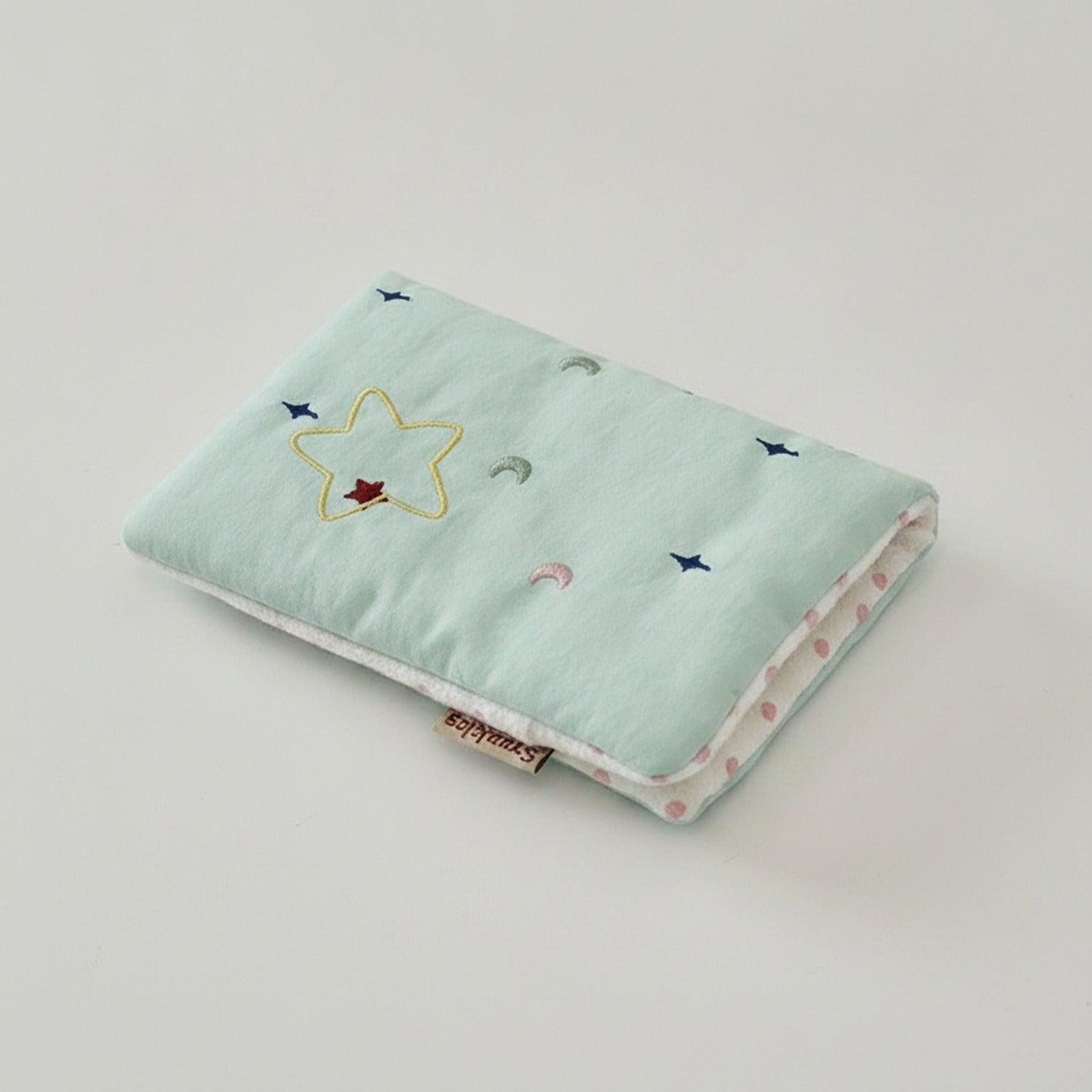 Mint Star Moon Embroidered Card Holder Wallet