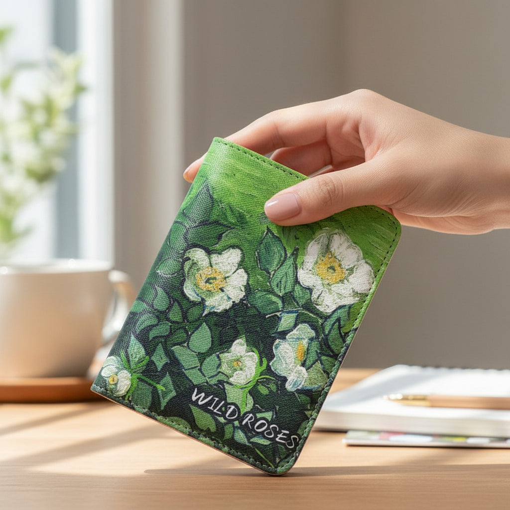 Wild Roses Floral Card Holder Wallet