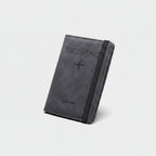 Black Passport Holder Travel Wallet With Elastic Band