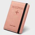 Passport Travel Wallet Blush Pink Elastic Band