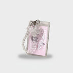 Butterfly Beaded Crystal Cup Charm Keychain Pink