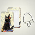 Black Cat ID Card Holder with Lanyard – stationery (view 1)