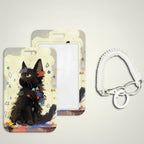 Black Cat ID Card Holder with Lanyard – stationery (view 1)