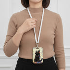 Black Cat ID Card Holder with Lanyard – stationery (view 3)