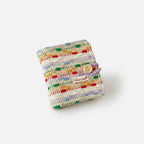 Tweed Button-Charm Square Notebook - Gentle Fabric Multi-Color (includes 20 inner pages) – stationery (view 1)