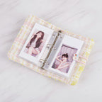 Tweed Button-Charm Square Notebook - Chic Pink Notebook 20 Pages – stationery (view 3)