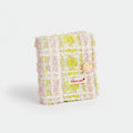 Tweed Button-Charm Square Notebook - Chic Pink Notebook 20 Pages – stationery (view 1)