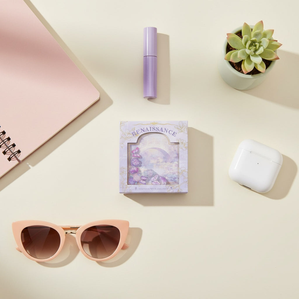 Purple Butterfly Flower Stationery Box (view 2)
