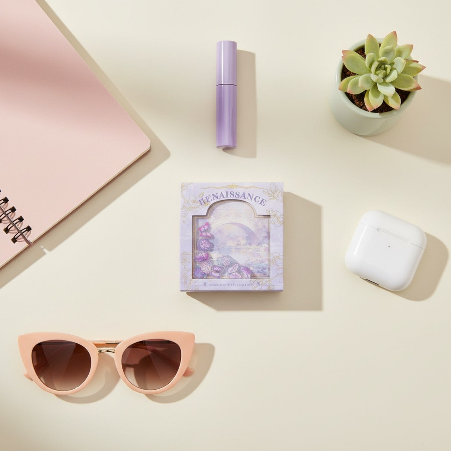 Purple Butterfly Flower Stationery Box