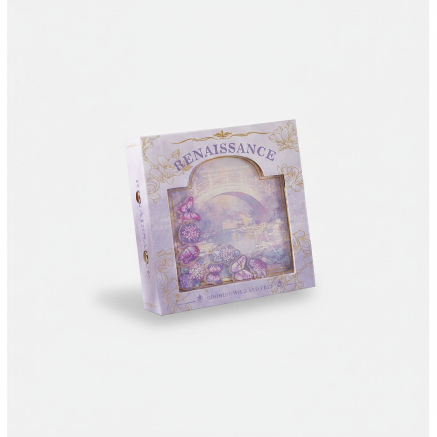 Purple Butterfly Flower Stationery Box