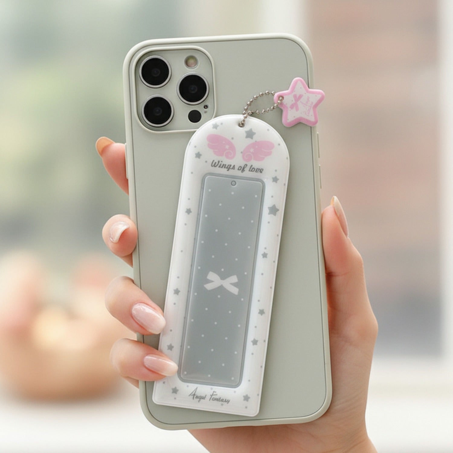 Wings Of Love Star Charm Mirror Keychain