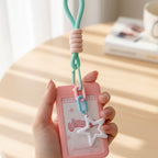 Star Charm Beaded Rope Keychain - Pink