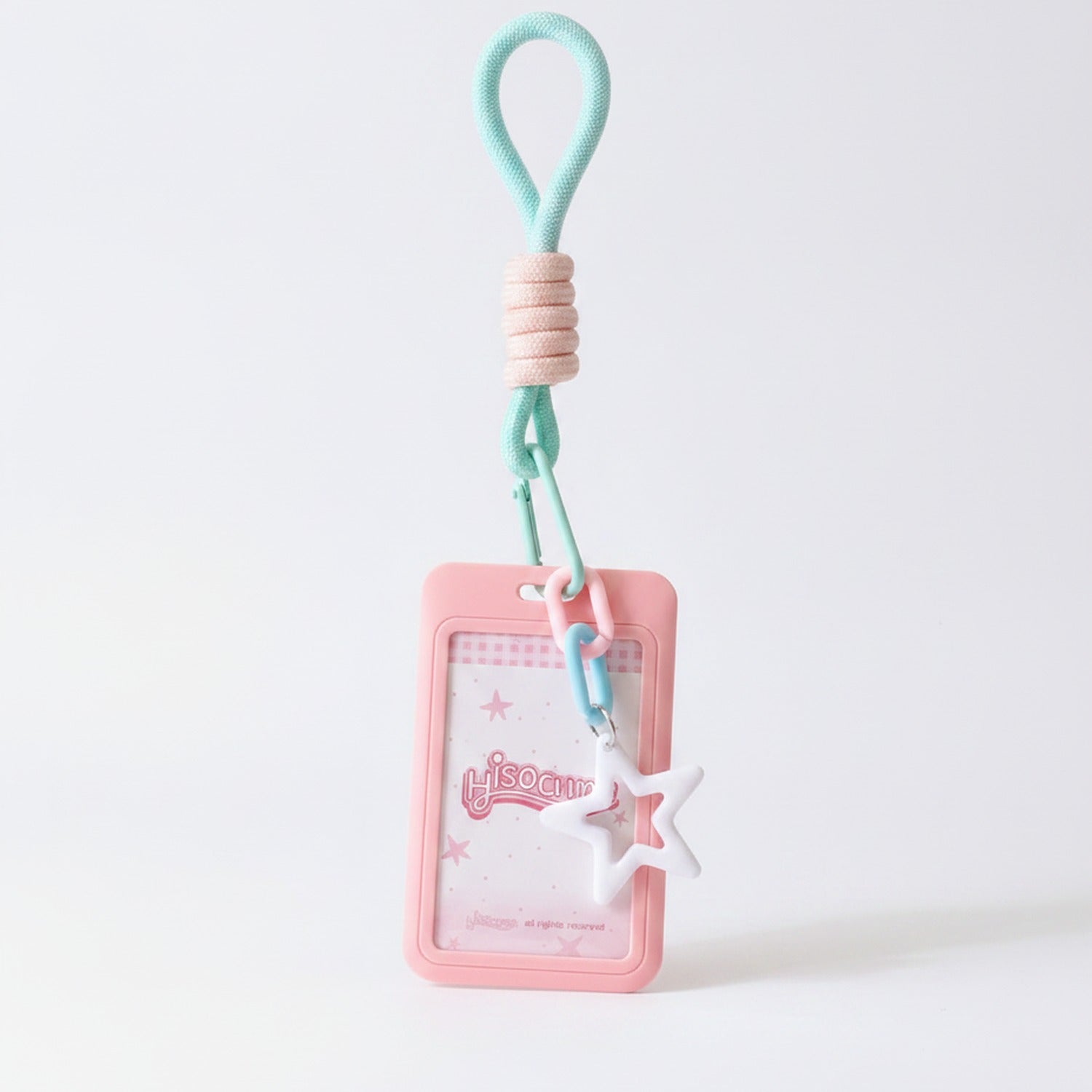 Star Charm Beaded Rope Keychain - Pink