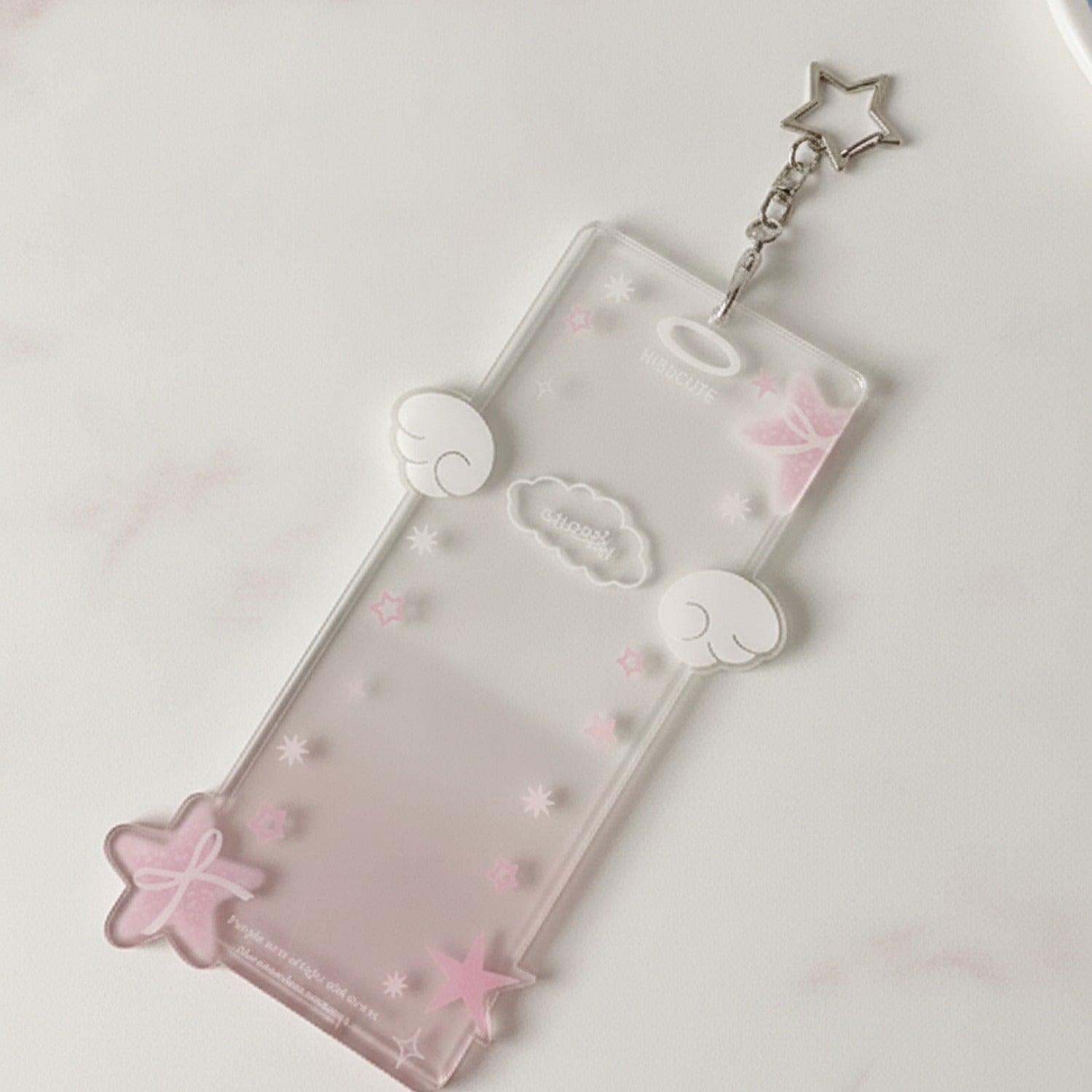 Star Charm Angel Wings Clear Acrylic Cup Charm