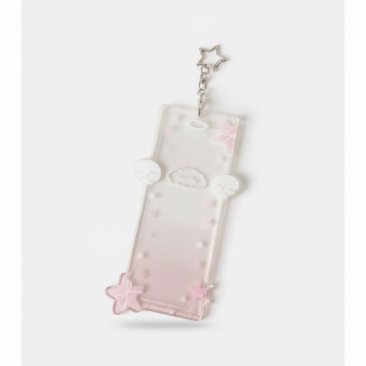 Star Charm Angel Wings Clear Acrylic Cup Charm